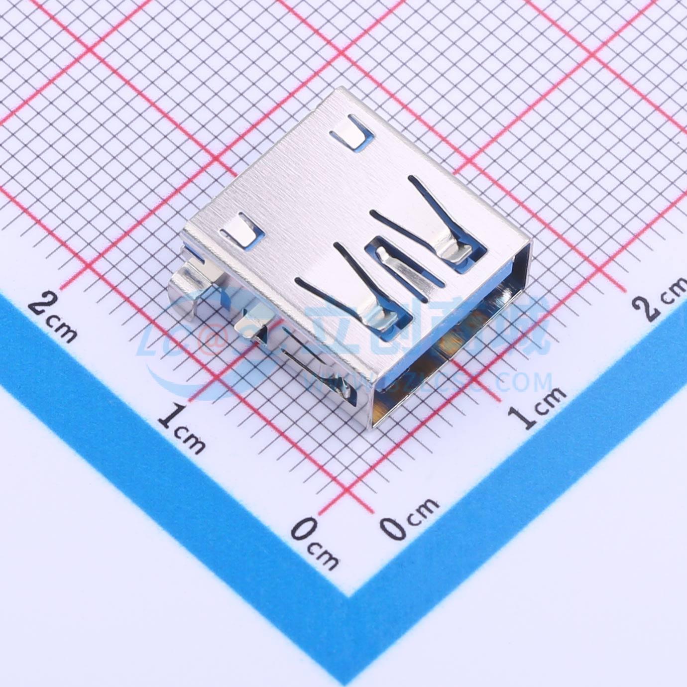 USB连接器 U234-091N-4BLT03-F5 SMD 母 沉板 电子元器件配单