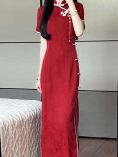 抹茶麻薯2025年新款 红色旗袍结婚礼服高级感连衣裙 新中式 年轻款