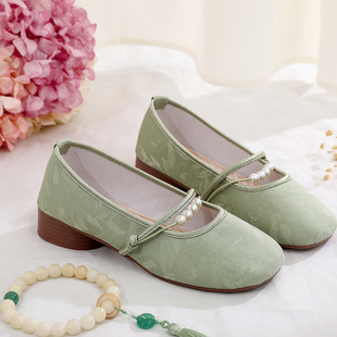 茶服绣花鞋 2025春夏新款 旗袍配汉服鞋 成人女鞋 女士传统布鞋