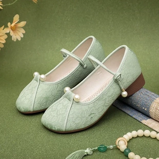 串珠女休闲布鞋 春款 古风茶服旗袍鞋 汉服跳舞鞋 软底圆头 平底绣花鞋