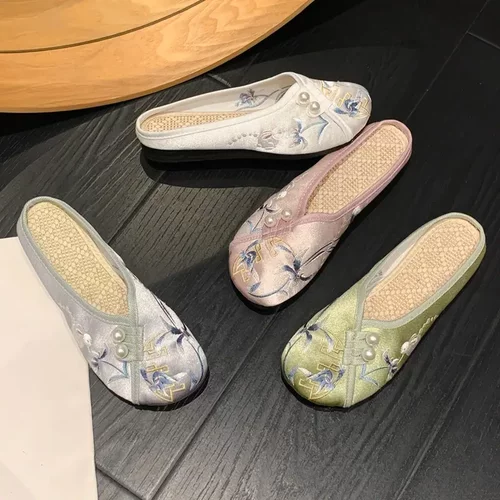 夏民族风包头拖鞋女软底汉元素