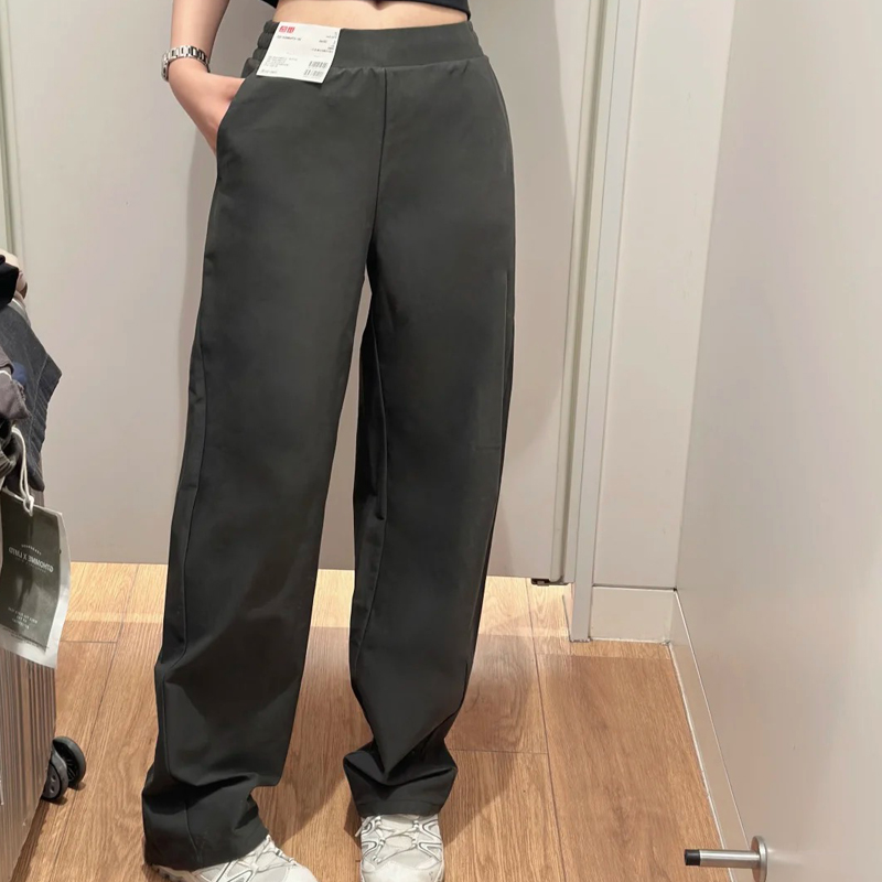 25秋冬新款休闲女装针织廓形长裤快干速干吸汗弯刀镰刀裤E479688