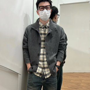 2025秋冬新款慵懒风男装女装舒芙蕾针织开衫长袖毛衣外套480023