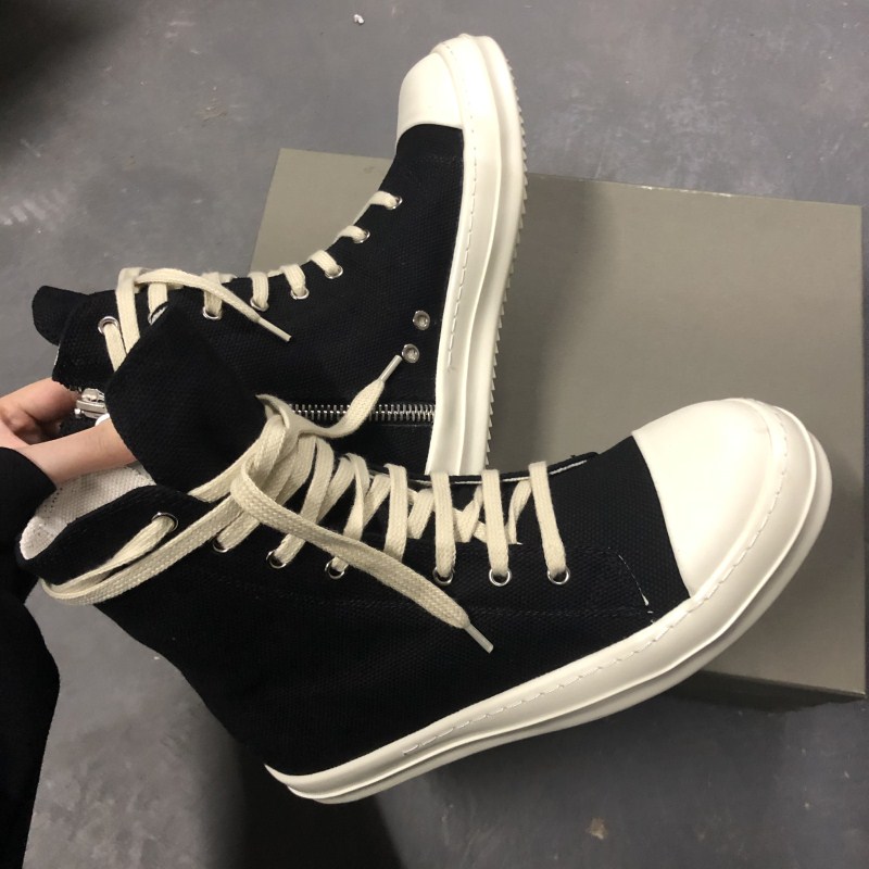 thumbnail for Ro Canvas Shoes, DS High Top Casual Sneakers, Pentagram Star Versatile Women's Booties, Men's Trendy Leather Platform Couple Shoes