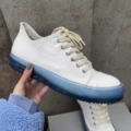 White and Blue Low Top
