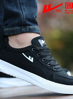 回力男鞋春季透气防滑软底耐磨轻便运动鞋防臭休闲黑色帆布鞋男款