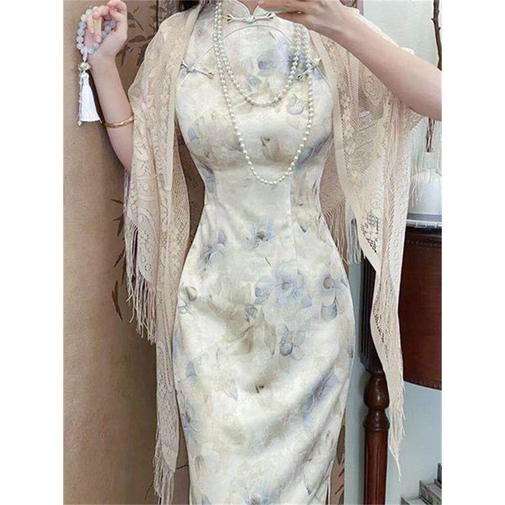 女收腰复古绝美中式可穿改良日常气质夏季新旗袍短款中长款连衣裙