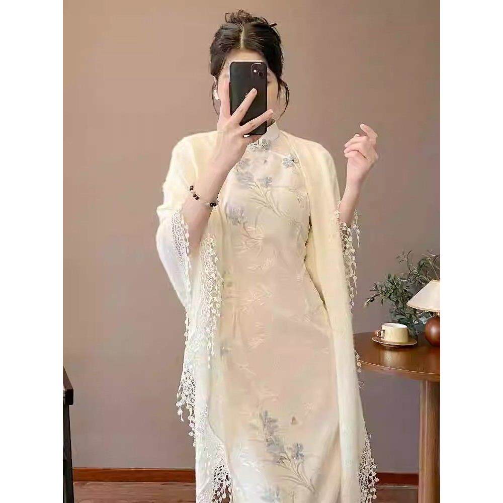 腰中式礼服领证连衣裙改良新款白色订婚登记新收大码旗袍裙旗袍