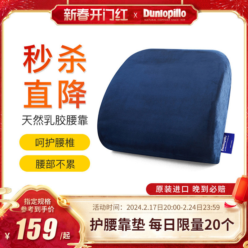 DUNLOPILLO邓禄普技术天然乳胶护腰靠垫办公室座椅汽车腰枕腰垫