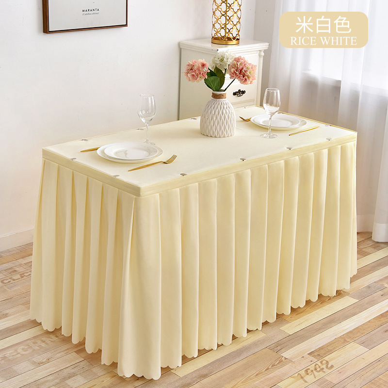 分体自粘酒店会议桌布展会活动台布舞台裙布艺办公桌套罩围边桌裙