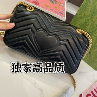 马蒙女包爱心包mini链条包新款时尚单肩斜挎包迷你百搭牛皮小方包