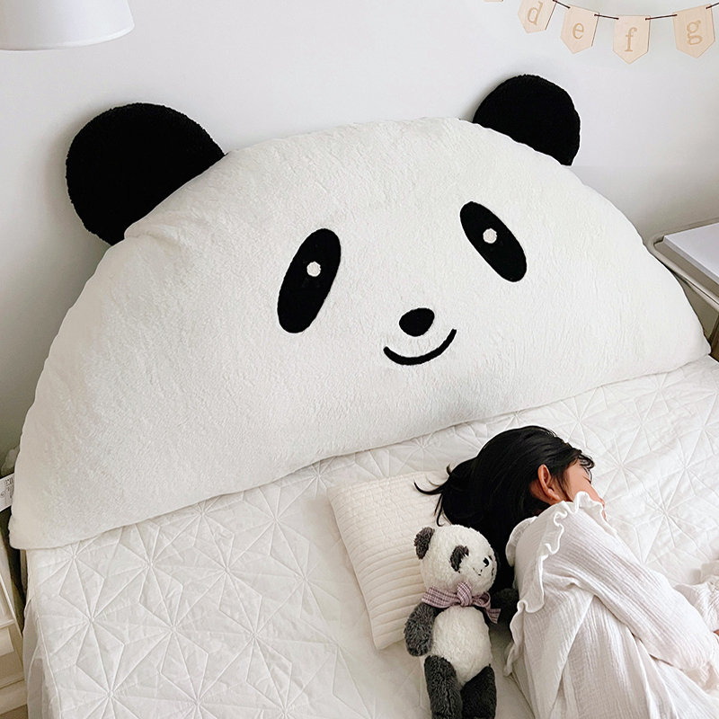 少女心床头靠垫可爱熊猫靠背榻榻米大靠枕床上软包可拆洗沙发抱枕