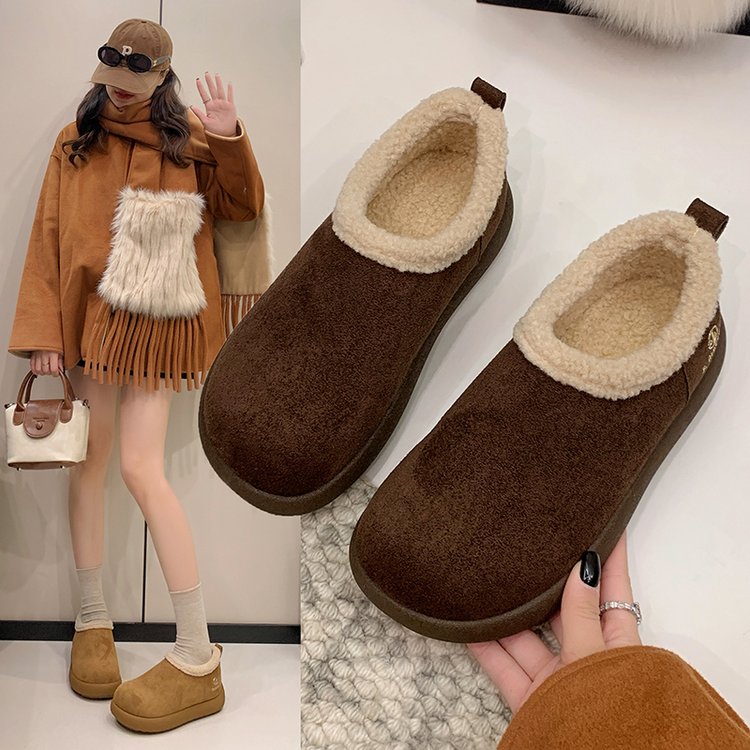 小土豆勃肯鞋女款2025新款冬季加绒加厚保暖一脚蹬雪地棉鞋子女鞋