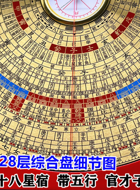 正品源易福堂崇道堂8寸28层综合高精度强磁天池专业风水罗盘
