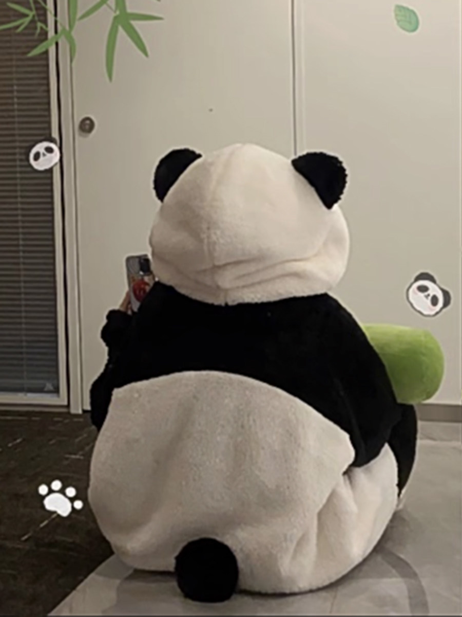 팬더 커플 잠옷 가을 겨울 긴 산호 벨벳 플러스 벨벳 두꺼운 대형 원피스 잠옷 남성용 홈 의류 세트