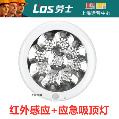 劳士照明3C认证新国标超亮LED消防强启人体感应加应急吸顶灯L1265