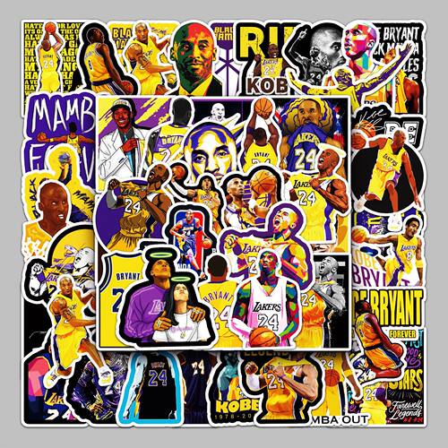 51张篮球球星科比体育明星行李箱滑板车汽车摩托车吉他防水贴纸