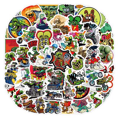 60张Tales of the Rat Fink老鼠芬克传奇贴纸文具水杯电脑防水贴