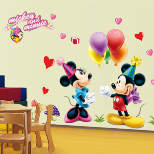 幼儿园墙纸贴画教室环境布置区域角墙面装饰主题墙冬天米奇墙贴