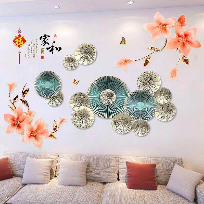 中国风油花伞墙贴画客厅电视背景墙面装饰品温馨卧室玄关贴纸自粘,家居饰品,软装墙贴,淘宝优惠券,粉丝福利购,淘宝优惠卷