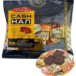 俄罗斯钱币迷你巧克力胜利牌可可脂什锦口味精美小包装休闲零食