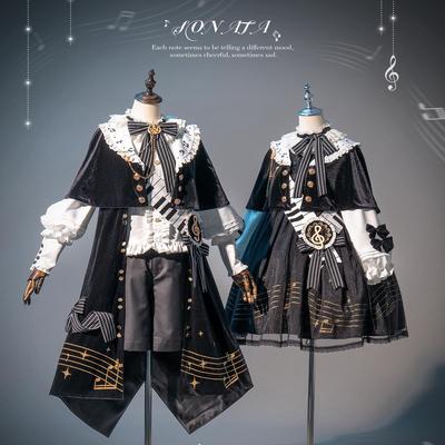 现货  荧鲤之森 原创设计黑白奏鸣曲lolita正太洛丽塔王子装斗篷