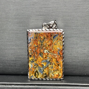 彼得石镶嵌吊坠裸石项链坠纳米比亚精品火彩猫眼坠彩色水晶吊坠