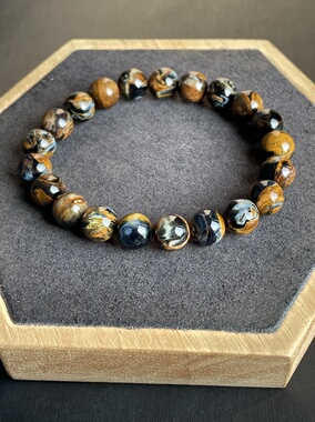 天然蓝火彩彼得石水晶男女款手链冷门轻奢小众精致男生闺蜜礼物