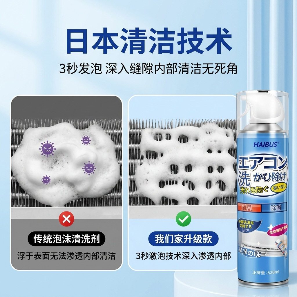 家用免拆免洗空调清洗剂泡沫清洁