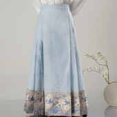 纱料明制马面裙4.5米摆6对褶微梯平价轻薄款 南山集 翠盖佳人