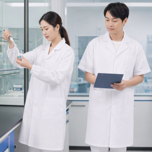 薄款长袖工作服白大褂食堂厨师服白大褂夏季薄款大褂化学医生医用
