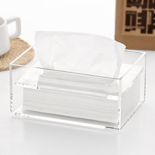 亚克力创意客厅卧室家用抽纸盒商务办公会所前台餐厅餐巾纸巾盒子