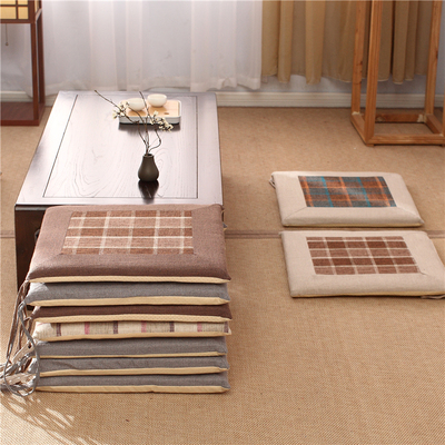 飘窗垫加厚坐垫民族风亚麻榻榻米