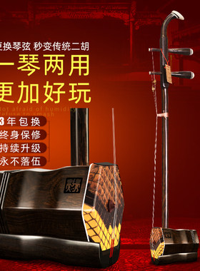 闻韶黑檀二泉琴可一琴两用