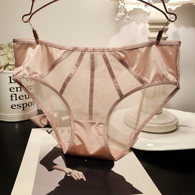 感蕾丝内裤网纱水钻装饰时尚女