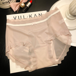 薄款无痕裸感舒适包臀丝滑性感内裤女士优雅棉档三角裤线条边装饰