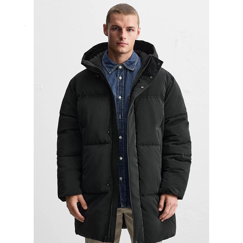 柜899 秋冬新品男装科技面料长款棉服连帽夹克派克服外套 8281234