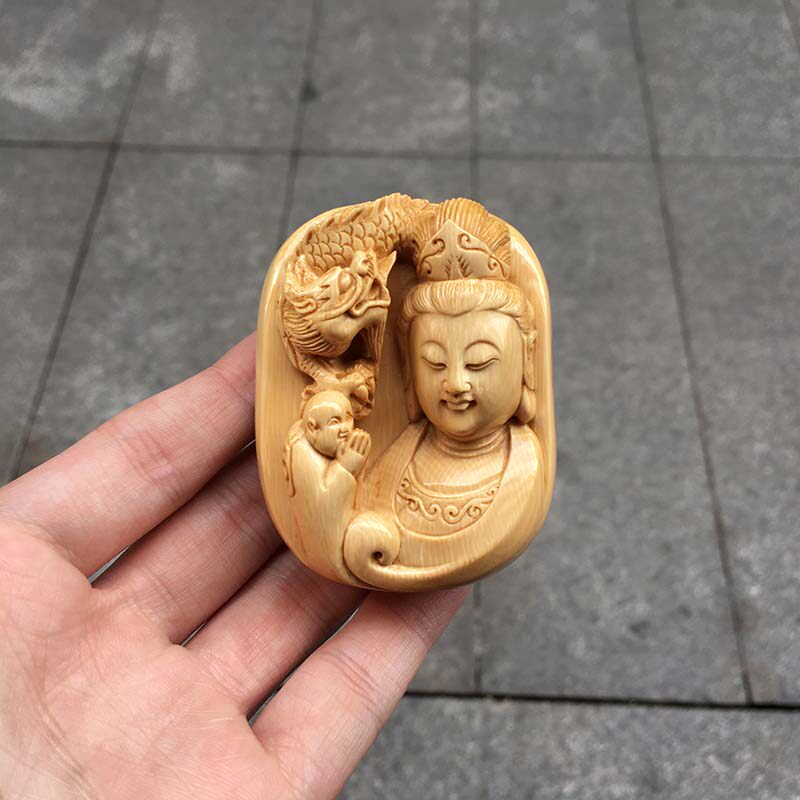 猛犸象牙雕刻观音吊坠