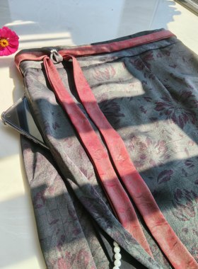 改良宋制一片式两片裙秋季加口袋日常通勤汉服旋裙