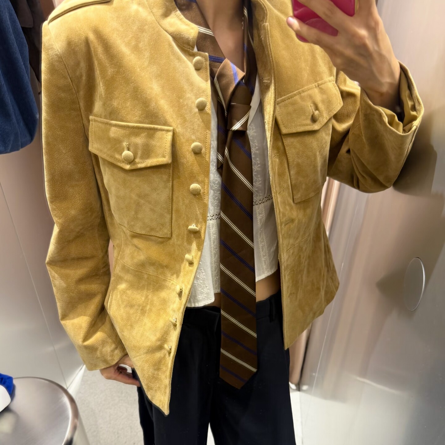 ZARluvip查罗绒面效果外套上衣女