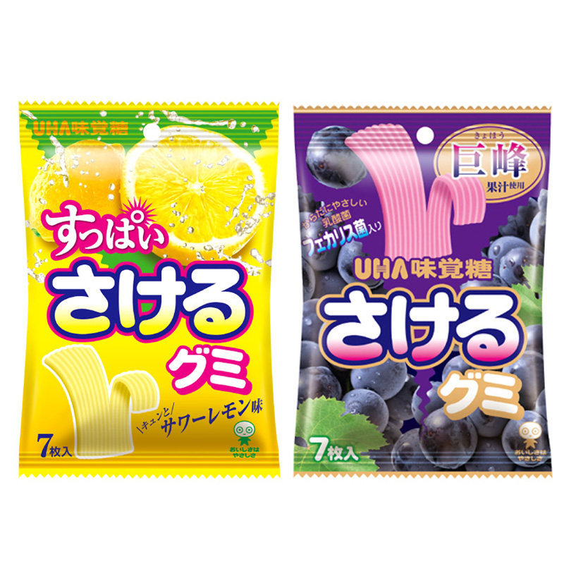 日本 uha万圣节青提苹果柠檬巨峰味手撕糖30g