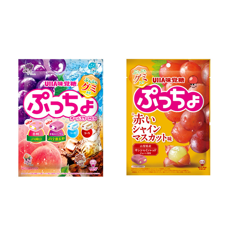 日本进口UHA悠哈碳酸软糖柠檬梅子苏打汽水可乐橘子巨峰草莓蜜瓜
