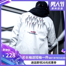 白色飞行员教练夹克休闲情侣外套男潮牌宽松上衣 killwinner春秋季