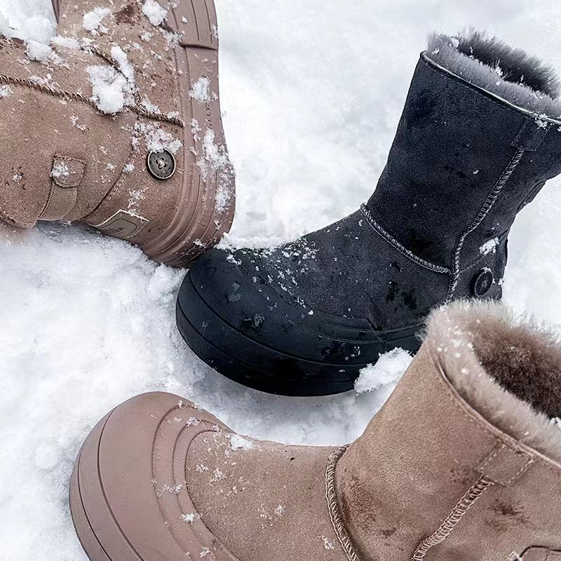 KILLWINNER 雪地靴 冬款防滑时尚圆头厚底大头鞋 加厚保暖女士鞋