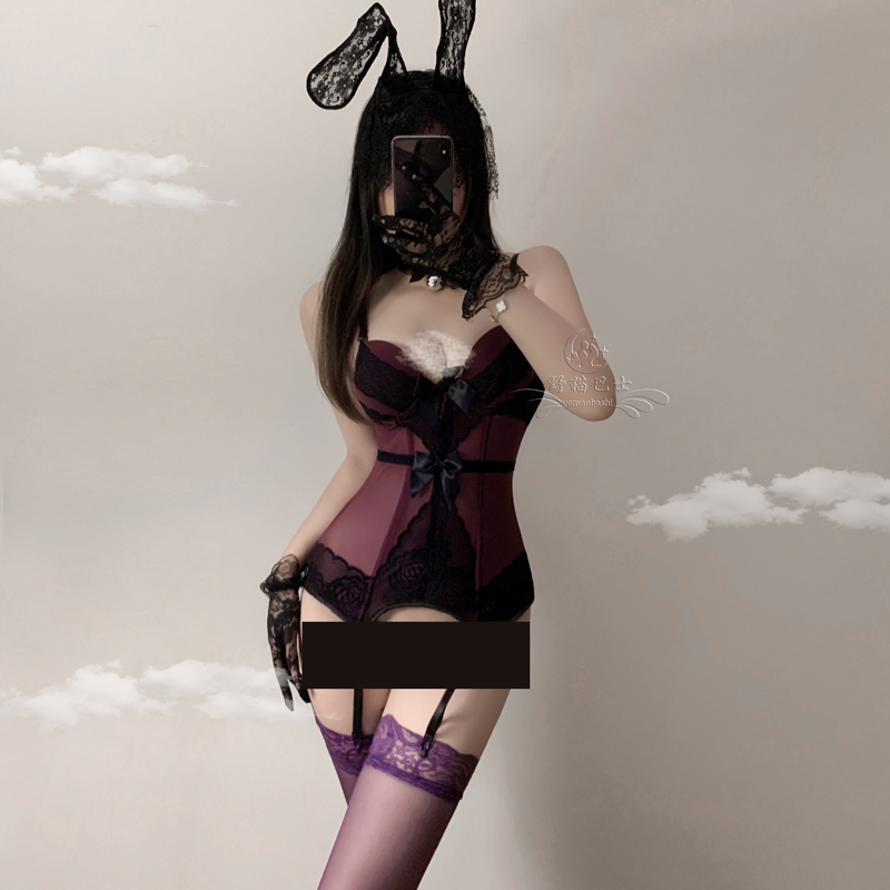 紫色妖姬 性感蕾丝马甲辣妹内搭内衣小胸显大约会套装塑身连体衣