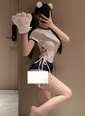 性感纯欲水手体操服绑带连体衣