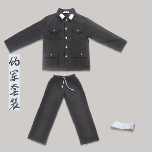 纯棉布料促销民国二狗子演出服巡捕房伪军舞台表演薄款服影视服装