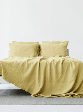 100汉麻床单 双雨露麻床单吸汗透气床盖四季素色抑菌除螨床上用品