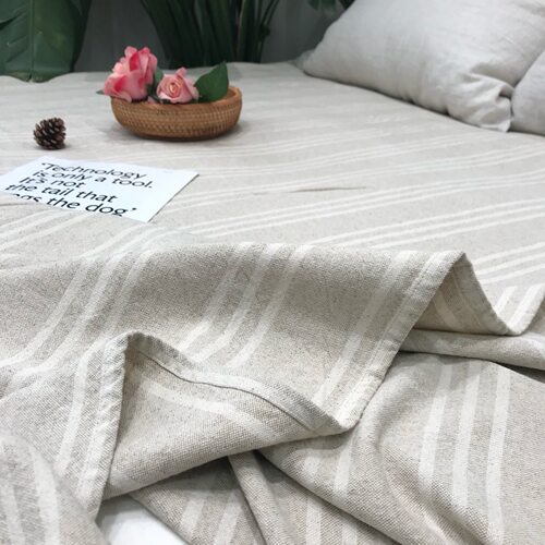 100%汉麻加厚条纹抑菌透气床单