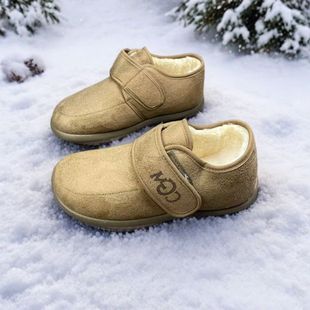 外贸尾货内里加绒保暖防滑女士套脚一脚蹬休闲棉鞋 东北抗寒雪地鞋